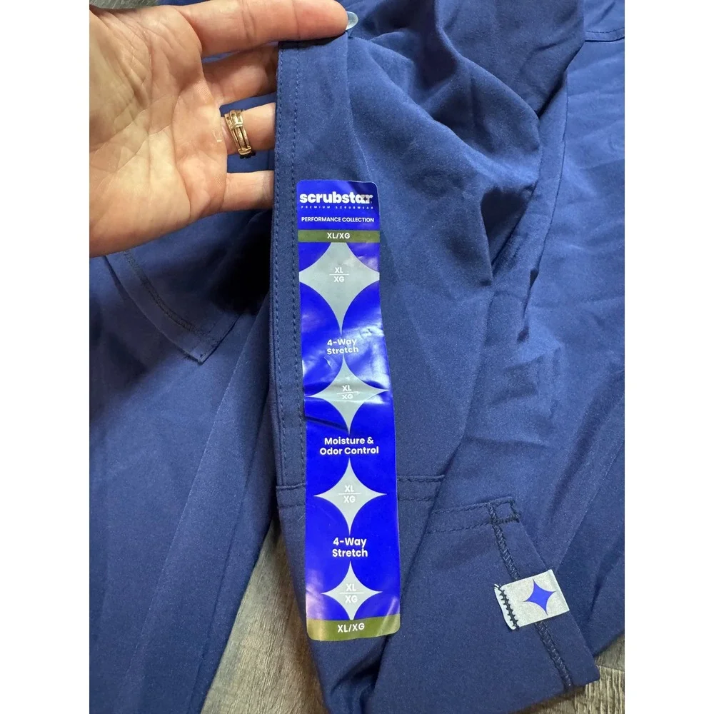 Scrubstar Performance Straight Leg Scrub Pants Navy Blue XL NWT 4-Way Stretch
